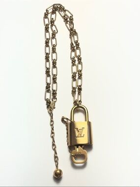 Authentic Louis Vuitton Brass Padlock and Key #323 Put on a Chain